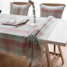 Plaid Lattice Lace Rectangular Tablecloth Wedding Party Table Cover Polyester Home Dinner Tea Table Cloth 2024 - buy cheap