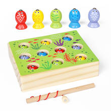 Juguetes de madera Montessori magnéticos para niños, juegos de pesca, juguete educativo para edades tempranas, forma de Color, cognición, regalos de aprendizaje 2024 - compra barato