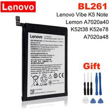 Lenovo BL261 3500 мА/ч, Оригинальная батарея для Lenovo Vibe K5 Примечание лимон A7020a40 A7020a48 K52t38 K52e78 BL 261 Мобильный телефон батареи 2024 - купить недорого