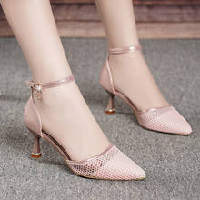 2021 Summer Women Sandals Pointed Toe Pump Ankle Strap Dress Shoes Hollow Out Sandal High Heels Sandalias mujer Stilettos  9045C 2024 - buy cheap