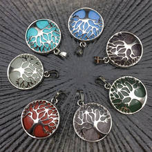 1pc Natural Crystal Stone Tree of Life Round Piece Pendant for Wicca Charms Women Jewelry Making DIY Necklace Chain Accessories 2024 - buy cheap