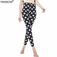 YSDNCHI Black White Love Printing Pants Women Legging New High Waist Trousers Fitness Workout Leggins 2024 - buy cheap