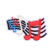2PCS Musical Notes Patches Rock Music Metal Band Patch Embroidery Applique Iron on Transfers for Clothing Punk Clothes Stickers 2024 - buy cheap