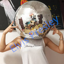 Костюмы для бальных танцев, зеркальная Мужская и женская одежда для сцены певицы, одежда для диджея, тканевый светодиодный шлем со стеклянными шариками для подиума, диско, представлений 2024 - купить недорого