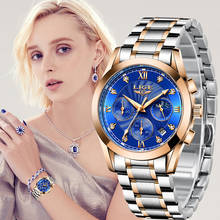 LIGE Women Watches Top Brand Luxury Sport Stainless Steel Quartz Waterproof Watch Women Fashion Blue Watch Ladies Montre Femme 2024 - buy cheap