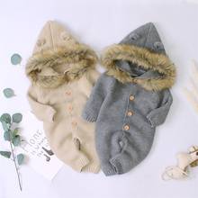 Citgeett Winter Warm Newborn Baby Infant Kid Boy Girl Romper Hooded Jumpsuit Autumn Outfits Wool Clothes 2024 - buy cheap