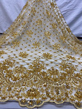 2020 African Net Lace Fabric High Quality Sequins Beads Embroidery Nigerian Lace Fabrics French Tulle Lace Materia for Wedding 2024 - buy cheap