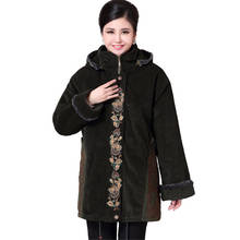 2019 high quality winter parkas middle aged female Corduroy embroidery Thicken warm cotton jackets women Plus size 5XL coat G606 2024 - buy cheap