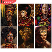 HUACAN 5d Diamond Painting African Woman DIY Mosaic Rhinestones Pictures Full Square Diamond Embroidery Portrait Home Decor 2024 - buy cheap