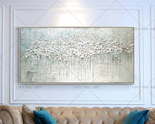 Christmas Gift Hand Painted Textured Palette Knife Flower Canvas Oil Painting Abstract Modern Picture Wall Art Home wall Decor 2024 - buy cheap