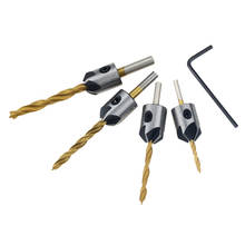 HCS 5 Flute Countersink Drill Bit Set Screw Woodworking Drill Press Set Reamer Screw Woo Tool 3-6mm 2024 - buy cheap
