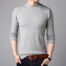 Suéter masculino de caxemira e gola alta, pulôver masculino para primavera 20202 2024 - compre barato