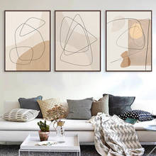 Earth Tones Neutral Wall Art Canvas Painting Abstract Geometric Line Drawing Posters Contemporary Art Prints Wall Pictures Decor 2024 - buy cheap