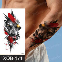 Adesivo de tatuagem masculina bodo sexy, tatuagem de animais com cães estampa de pena de dragão, manga de tatuagem, pulseira de braço, tatuagem falsa à prova d'água 2024 - compre barato