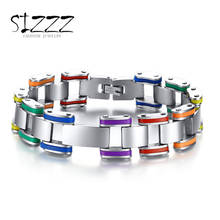 Silicone 316L  Stainless Steel Bracelet Men Bangle  Rainbow Color  Clasp LGBT Bracelet  Gay Pride  Bracelet For Men Women 2024 - buy cheap