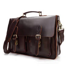 Fashion Male's Crossbody Bag Business Laptop Briefcase Genuine Leather Men's Messenger Bag Vintage Men Cowhide Shoulder Handbags 2024 - buy cheap