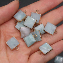 Natural stone Square shape Semi-precious Pendant exquisite Charms For jewelry making DIY necklace and earring accessories 2024 - buy cheap