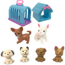 NK 8 предметов/комплект, кукла Playmate, модные питомцы, собака + кролик + дом + Конура для Барби, аксессуары для куклы Келли, сделай сам, милая игрушка 9X 2024 - купить недорого