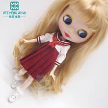 Модная школьная форма Blyth Doll, шерстяной кардиган, кожаная обувь для Blyth Azone OB23 OB24 1/6, аксессуары для кукол 2024 - купить недорого