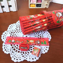 50pcs Cute Christmas Pencils for School Supplies Cartoon XMS Pencil Sharpener Eraser Ruler Set Gift for Kids Prize Wooden Pencil 2024 - buy cheap