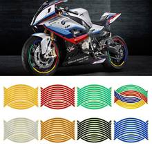 16 Pcs Strips Motorcycle Car Wheel Sticker 17" 18" Reflective Decals Rim Tape Bike Car Styling Auto Decals 2024 - buy cheap