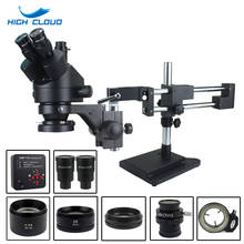 3.5X 90X 180X Simul-Focal Double Boom Stand Trinocular Stereo Zoom Microscope 38MP 2K HDMI USB Camera 144 LED Light Microscopie 2024 - buy cheap
