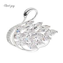 Silver Swan Brooch Pin for Women's Luxurious Animal Brooch Jewelry Clothes Scarf Buckle Garment Accessories Fine Jewelry Gifts 2024 - buy cheap