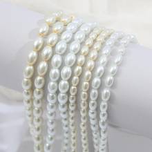 Cuentas de vidrio redondas ovaladas, espaciador de Color marfil blanco, perlas de 80cm para DIY, collar, pendiente, pulsera, fabricación de joyas, 90-120 unids/lote 2024 - compra barato
