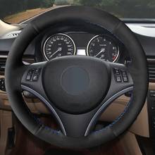 DIY Hand-stitched Black Suede Car Steering Wheel Cover For BMW M Sport 1 Series E87 E81 E82 E88 120i 130i 120d X1 E84 2024 - buy cheap