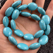 Stone Beads blue Turquoises Oval shape Loose isolation Beads Semi-Finished For jewelry making DIY necklace bracelet accessories 2024 - buy cheap