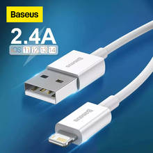 USB кабель Baseus для iPhone 12 Pro Max, зарядное устройство для телефона 2.4A, кабель для iPhone 11 Pro 8 XR X 7 Plus, usb-кабель для передачи данных, кабель для быстрой зарядки 2024 - купить недорого