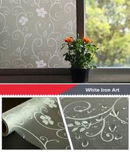 Auto-adesivo de vidro branco ferro arte protetora decorativa dampproof janela filme para o quarto banheiro sala de estar cozinha 2024 - compre barato