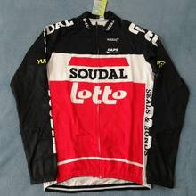 Team lotto soudal camiseta ciclismo masculina, roupa fina preta, vermelha para ciclismo, mtb, primavera e outono 2020 2024 - compre barato