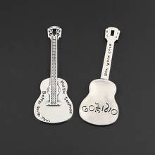 10pcs Silver Color 61.5x23.5mm Musical Instruments Guitar Charms Better With You Pendant Fit DIY Jewelry Handcrafted Accessories 2024 - buy cheap