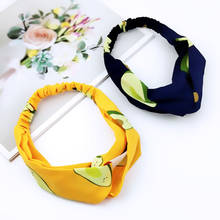 Summer Fruit style Fresh Women's Avocado Hair Bands Girls Face Wash Headbands Chiffon Hair Accessories FD35 2024 - buy cheap