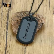 Vnox Free Custom Engrave Dog Tags Necklaces for Men Woman Jewelry High Polished Stainless Steel Pendant with 24" Chain 2024 - buy cheap
