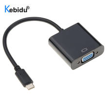 Kebidu USB 3,1-VGA кабель Тип C штекер VGA Женский адаптер кабель конвертер для Macbook Chromebook Pixel ноутбука 2024 - купить недорого