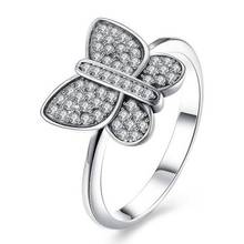 925 Sterling Silver Animal fashion  Ring Pave Butterfly With Cubic Zirconia Rings For Women Wedding Party fashion Jewelry 2024 - buy cheap