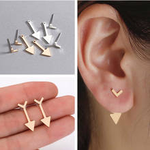 Kinitial-pendientes con forma de flecha para mujer, aretes pequeños, geométricos, simples, de rama triangular, trepador 2024 - compra barato