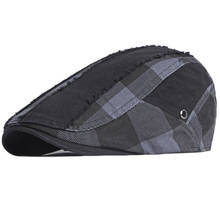 Gorro de boina Vintage para hombre y mujer, sombrero plano de hiedra de retales, Newsboy, a cuadros, Retro, artista, pintor, boina de algodón, HT3592 2024 - compra barato