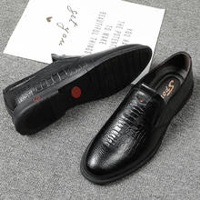 Sapatos masculinos de couro legítimo, calçados oxford com estampa de crocodilo para homens de negócios, sapatos de luxo casuais 2024 - compre barato