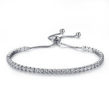 Fahion pulseira para tênis de cristal zircônia cúbica ajustável, para mulheres meninas presente de casamento joias 2024 - compre barato
