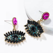 Color Rhinestone Big Eye Drop Earrings 2019 New Europe Fashion Vintage Statement Dangle Earring For Women Girl Party Jewelry 2024 - buy cheap