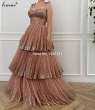 Elegant Brown Celebrity Dresses 2020 Glitter Spaghetti Tiered Red Carpet Runaway Dresses Girls Pageant Dresses Daily Wear 2024 - buy cheap