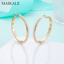 MAIKALE Western Style Simple Gold Circle Earrings Whole Pearl Two Size Hoop Earrings for Women Jewelry Accessories Brincos 2024 - buy cheap