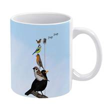 Taza de café con pintura de pájaros para jardín y patio trasero, tazas de té de leche de cerámica para el hogar, regalo de viaje para amigos, pájaros, 330ml 2024 - compra barato