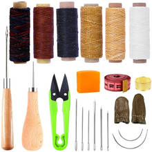 Imzay-Herramientas de costura de cuero, hilo encerado, agujas de coser de ojo grande, conjunto de herramientas de costura, 23 Uds. 2024 - compra barato