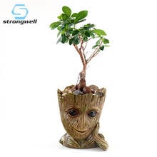 Strongwell-maceta de flores Groot, contenedor de decoración de escritorio, maceta de resina para bebé, Groot, árbol, hombre, soporte para bolígrafo, jardín 2024 - compra barato