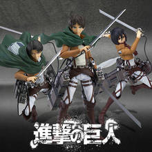 Boneco em pvc attack on titan 213, figura de ação levi 203, mikasa ackerman 207, ren, brinquedo de modelagem de montagem móvel 2024 - compre barato