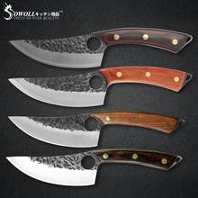 Sowoll Cleaver Butcher Stainless Steel 5'' 6'' INCH Chopping Knife Boning Deboning Fillet Slicing Knife Fish Meat Wood Handle 2024 - buy cheap